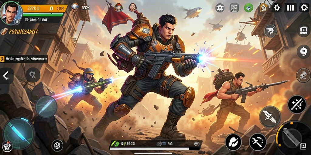 Screenshot gameplay <strong>33ZK</strong> yang menampilkan aksi seru dalam pertempuran.