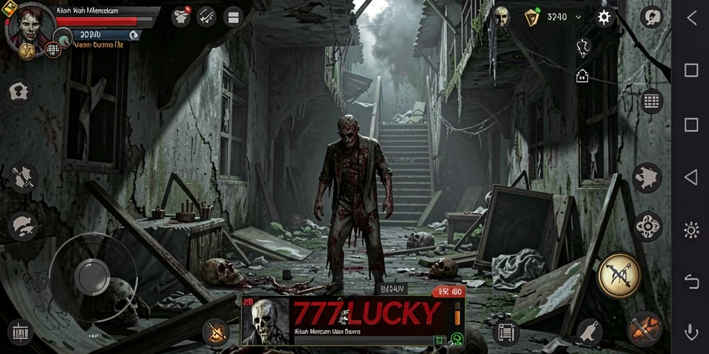 Gameplay seram di 777LUCKY dengan suasana yang mencekam.