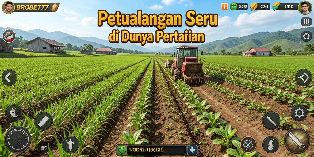 Tampilan menarik dari gameplay bertani di BROBET77.