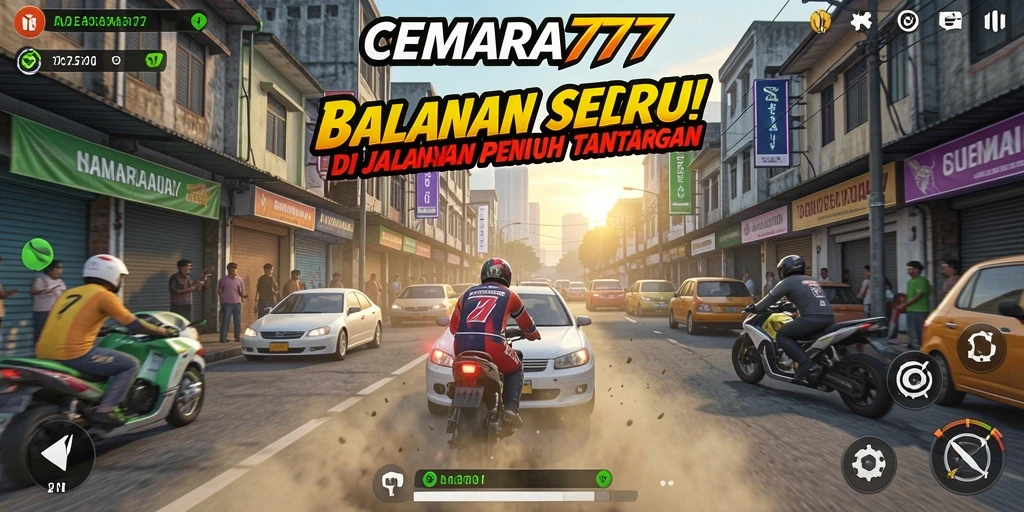 Screenshot utama CEMARA777 menunjukkan aksi balapan yang mendebarkan.