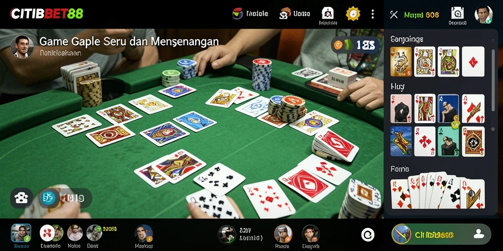 Screenshot gameplay CITIBET88 menampilkan momen seru bermain Gaple.