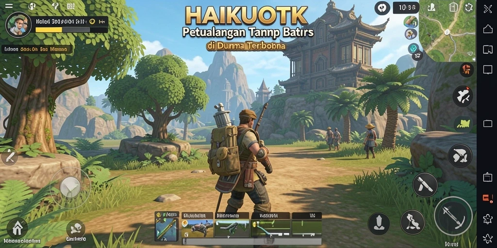 Tampilan gameplay HAIKUOTK yang memukau di dunia terbuka.