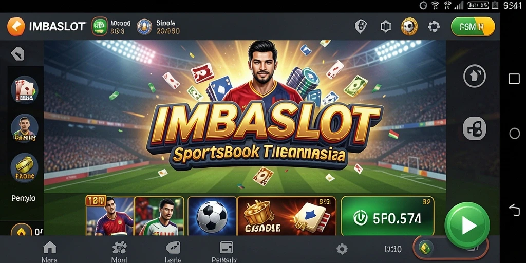Tampilan gameplay IMBASLOT yang menarik di aplikasi Sportsbook.