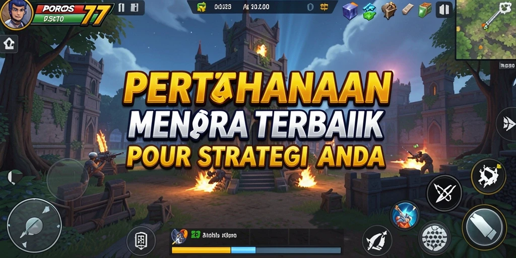 Screenshot gameplay POROS77 menampilkan aksi menara pertahanan yang seru.