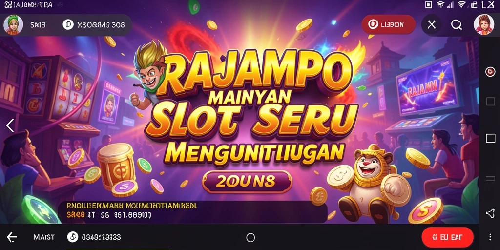 Tampilan layar gameplay RAJAMPO dengan berbagai tema slot menarik.