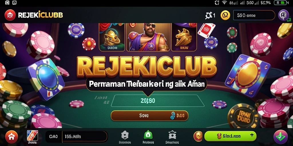 Tampilan utama gameplay REJEKICLUB dengan suasana Kasino yang menegangkan.