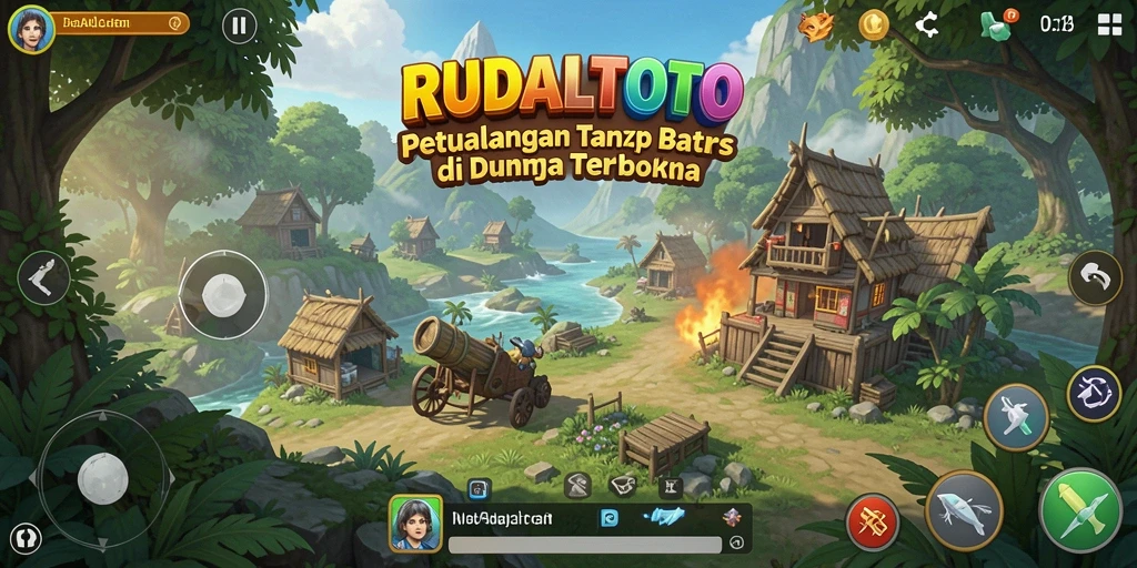Tangkapan layar RUDALTOTO menunjukkan pemain menjelajahi dunia terbuka yang luas.