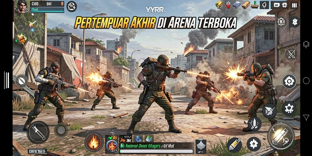 Gameplay seru dengan pertempuran intens di YYRR.
